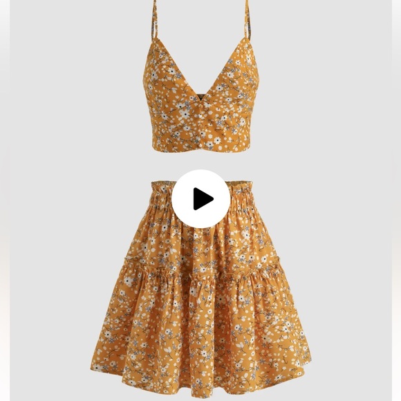 Cider Dresses & Skirts - Cottagecore Cute Ditsy Floral Tank Top & Skirt Set